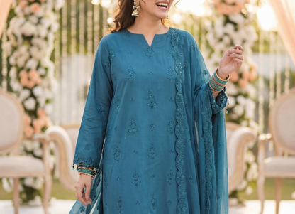 LUXURY PREMIUM Laser Embroidered Lawn Unstitched Collection 2026 Design#SSW6U3P274UT