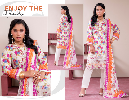 Amaira Pinky Luxury Embroidered Lawn 3 Piece Unstitched Collection