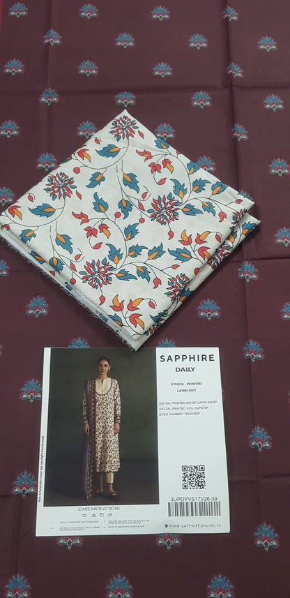 Sapphire Shirt Dupatta Lawn 2Pcs 🔥
