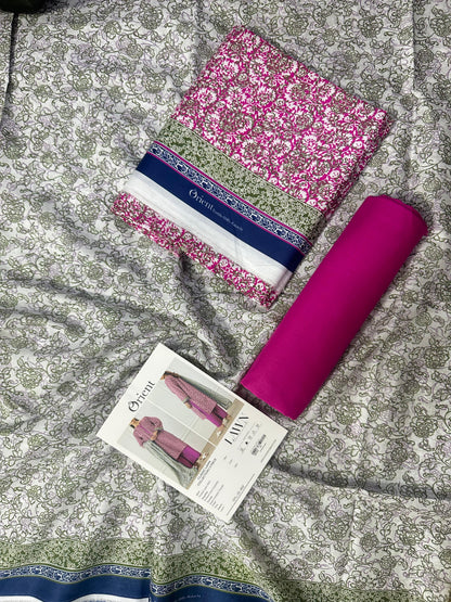 ✨ORIENT 100% ORIGINAL Unstitched Lawn 3 Piece✨ Design #OTL-25-492
