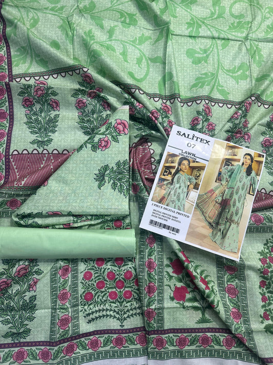 Salitex Lawn 3 PIECE DIGITAL PRINTED Collection Design# 7