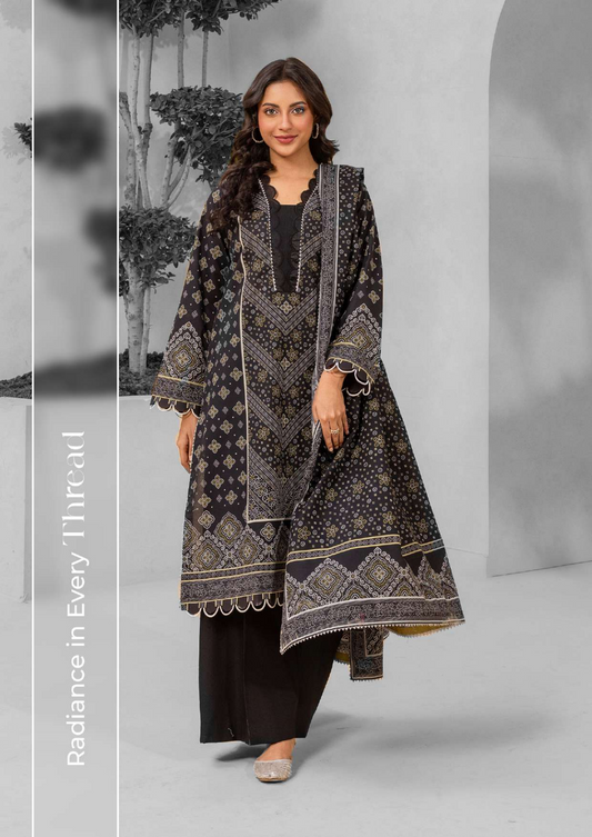 ZELLBURY Unstitched 3pcs Lawn Collection D.C:- WUS26X30757