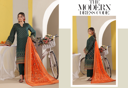 BANARSI BY MJ SIGNATURE DIGITAL PRINTED 3PC LAWN COLLECTION Design #D-A0301-06