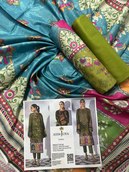ASIM JOFA 3PC UNSTITCHED DIGITAL PRINTED COLLECTION
