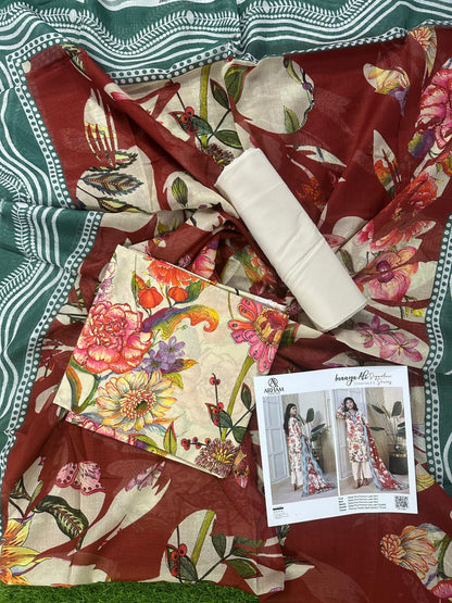 Inaaya Ali Lawn 3 Piece Collection 2026 By Arham Textile