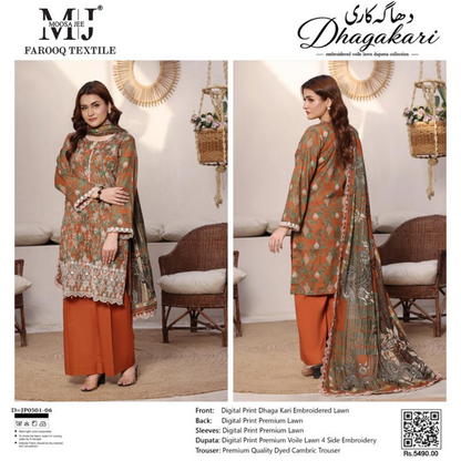 MOOSA JEE DHAGAKARI 06 EMBROIDERED UNSTITCHED 3PCS COLLECTION