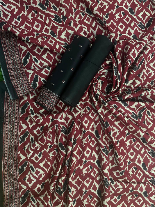 Bin Saeed Black Printed 3Pcs