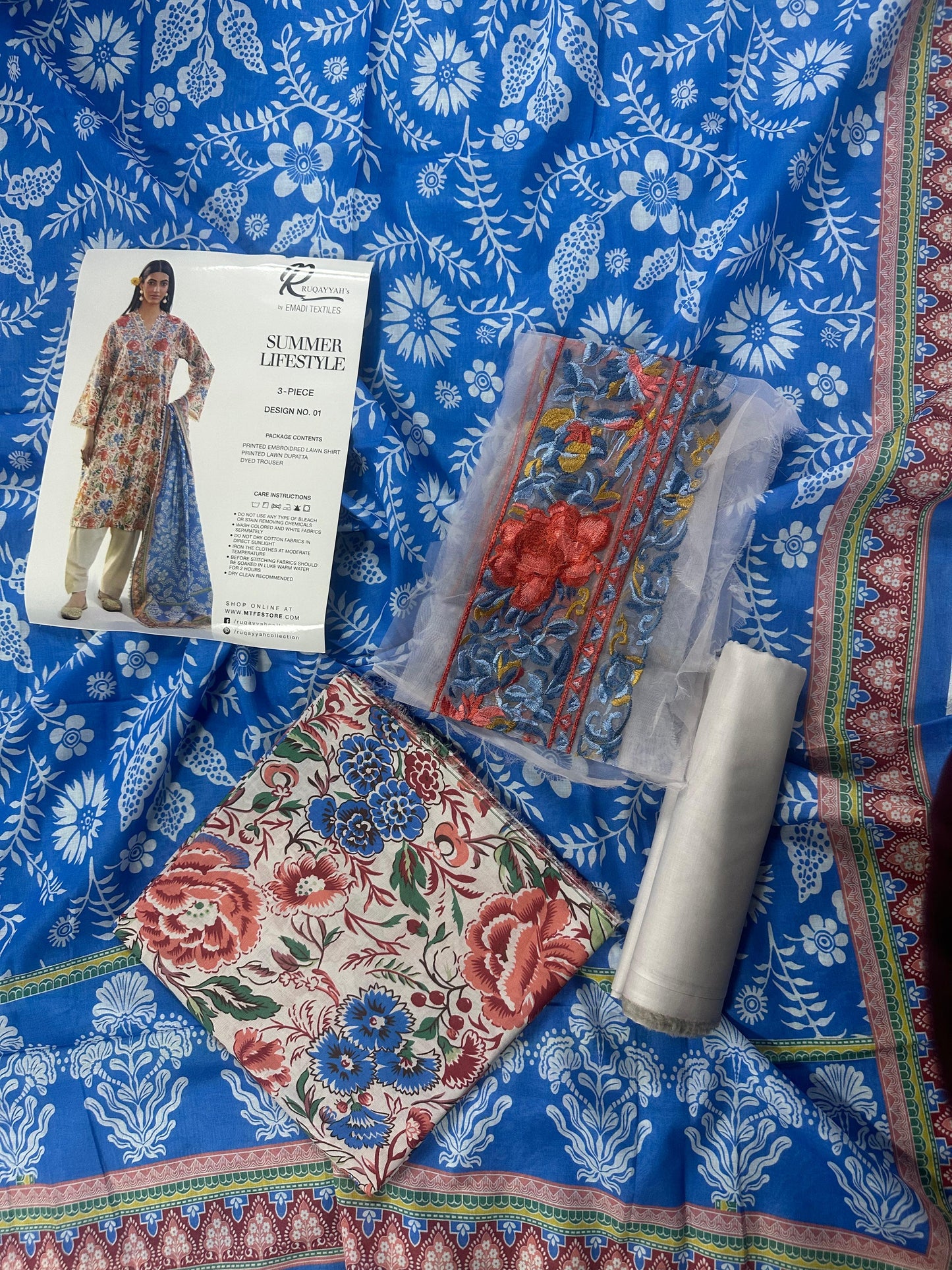 RUQAYYAHS – Digital Printed Embroidered Lawn Collection 2026 Design # 01