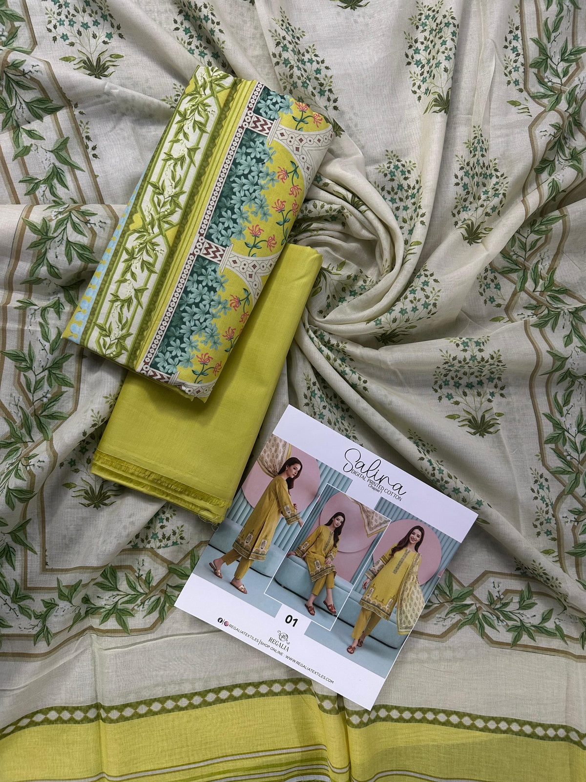 SALINA D-01 DIGITAL PRINTED LAWN  3PCS