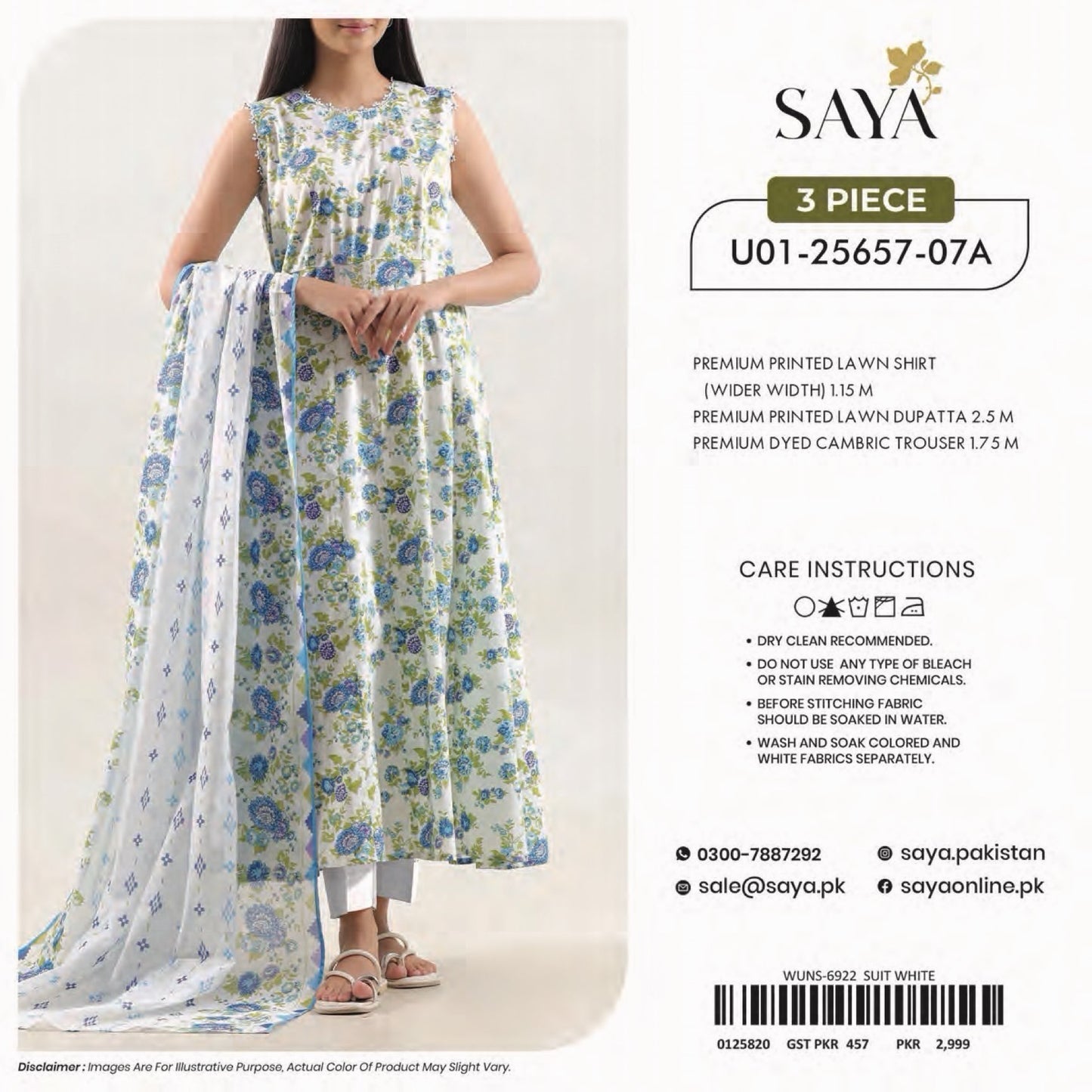 Saya Unstitched Printed 100% Original Cotton 3 PCs Suit In WHOLESALE PRICE 💯✨