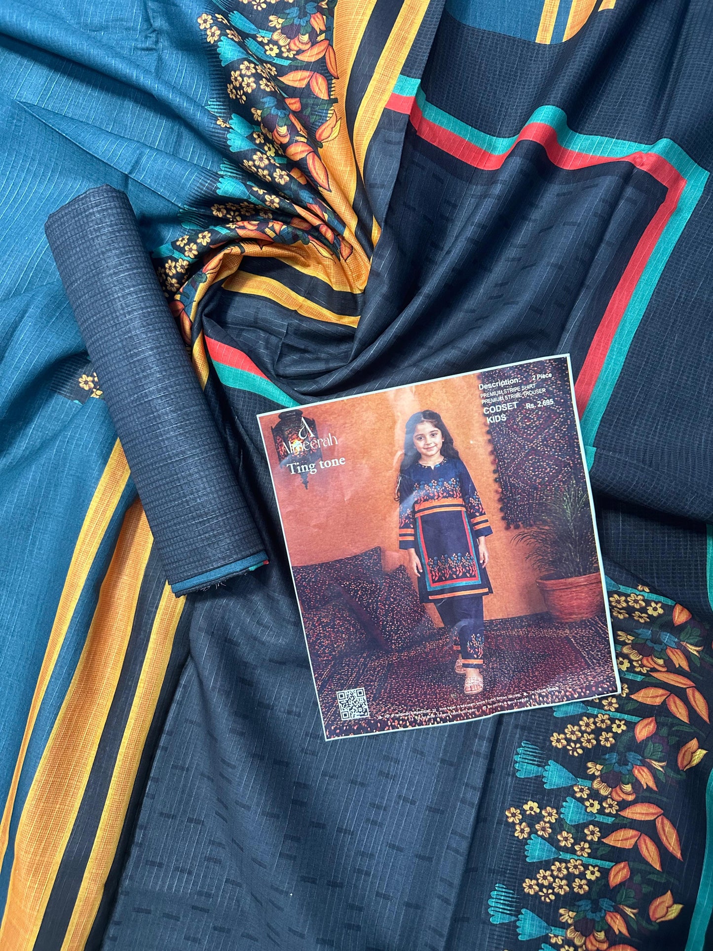 Almeerah Ting Tone Unstitched Kids 2Pcs Collection