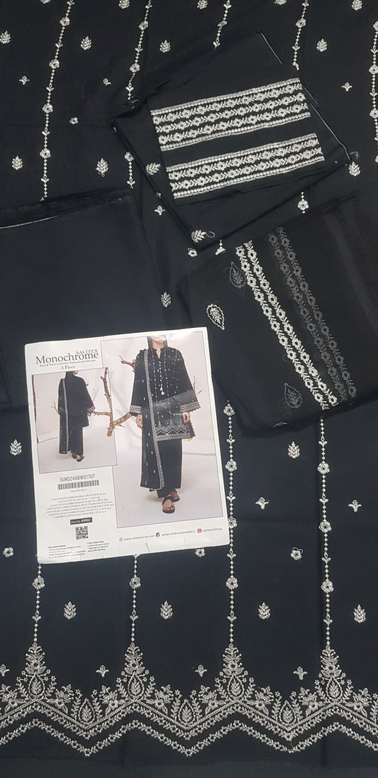 SALITEX MONOCHROME EMBROIDERED LAWN SUIT 🖤