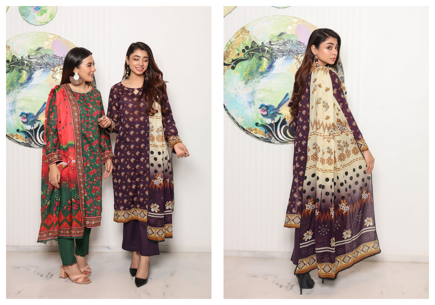 JAWED ARTS ZEBTAN –  3PC UNSTITCHED SUIT Design: 4