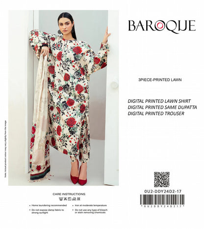 BAROQUE Lawn Printed Trouser 3PC In Wholesale Price 🥺🔥
