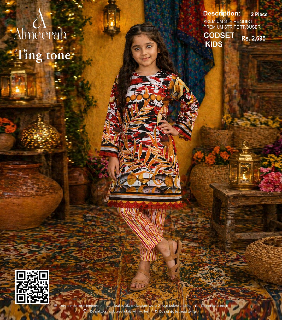 Almeerah Ting Tone Unstitched Kids 2Pcs Collection