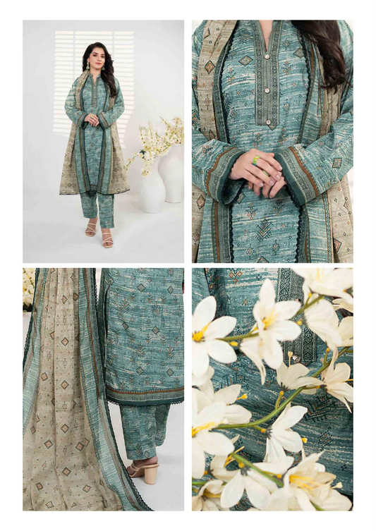 Zesh Unstitched Lawn 3 Piece 100% Original 🔥❤️