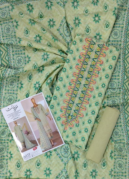 MTF Z E E N A T - Unstitched 3pcs Collection D- 2