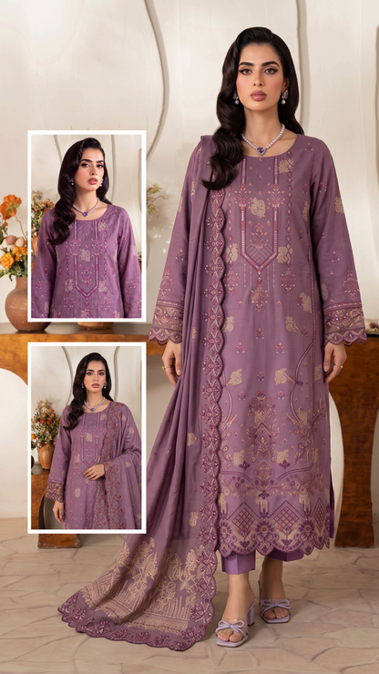 Bonanza Satrangi Plum Luxe Jacquard 3Pcs