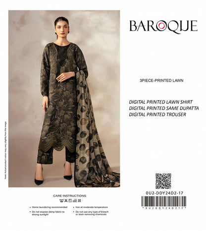 BAROQUE Lawn Printed Trouser 3PC In Wholesale Price 🥺🔥