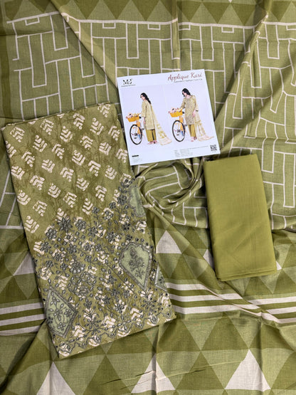 Luxury Summer Collection 
APPLIQUE KARI BY MOOSAJEE Design# D-0401-01