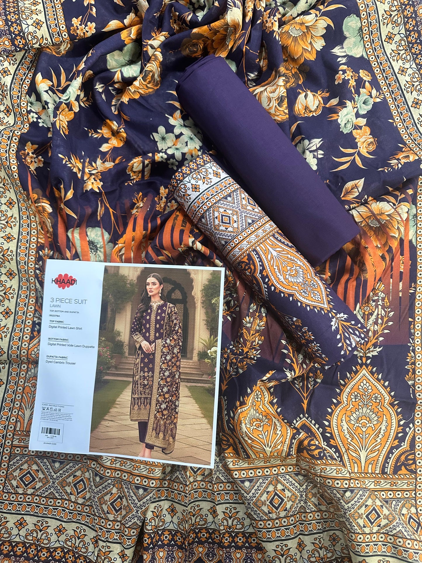 Khaadi (D.C:-SS2376A) 3Pcs Digital Printed Lawn Collection