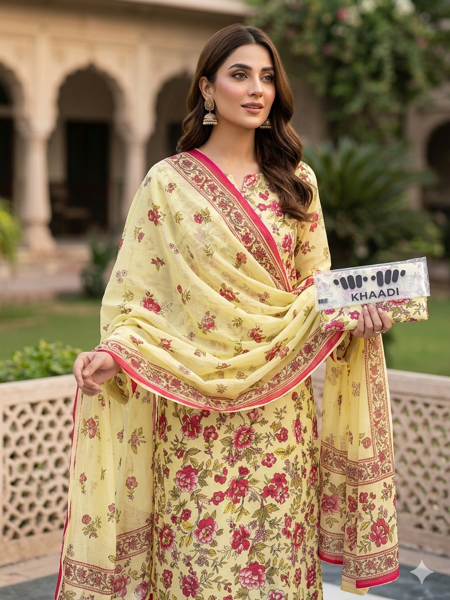 KHAADI 2PC LAWN COLLECTION 
SHIRT + DUPATTA