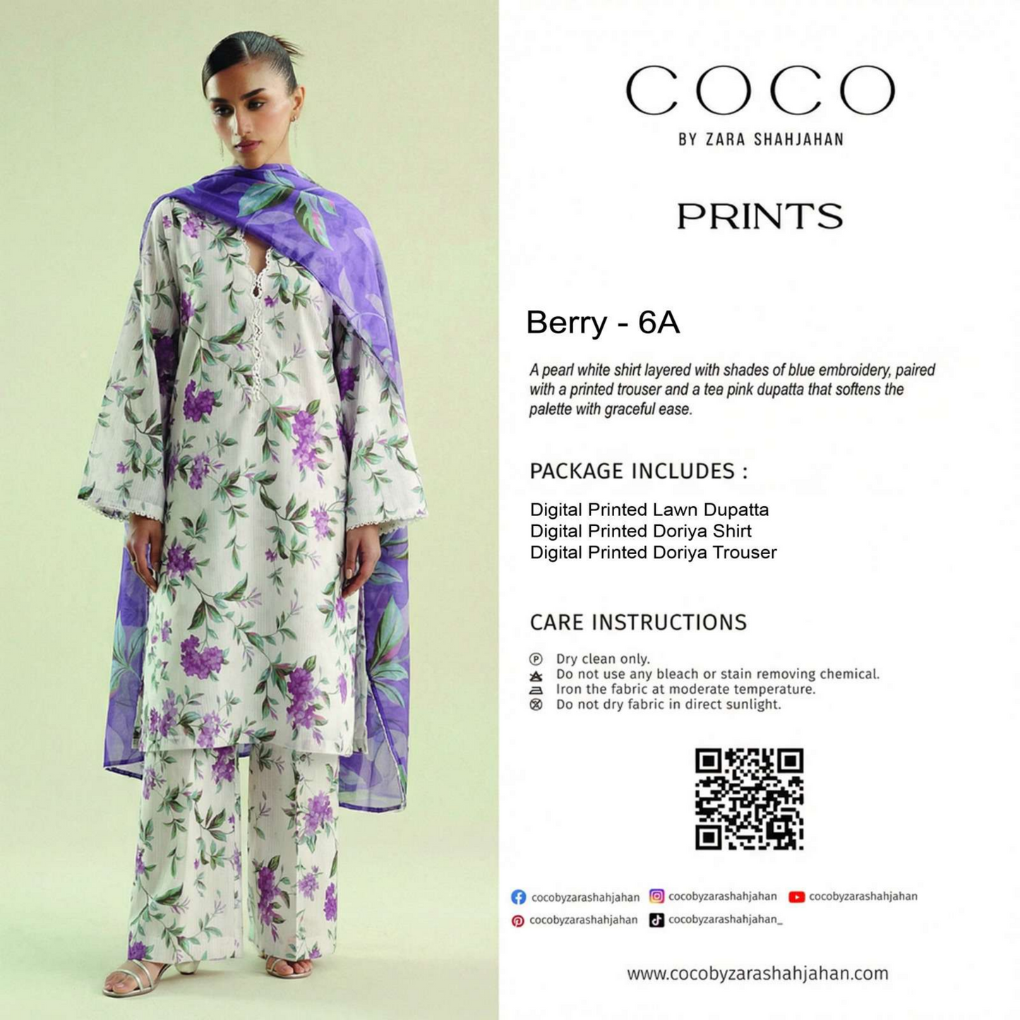 COCO Berry - 6A - PRINTS 3PCS UNSTITCHED COLLECTION