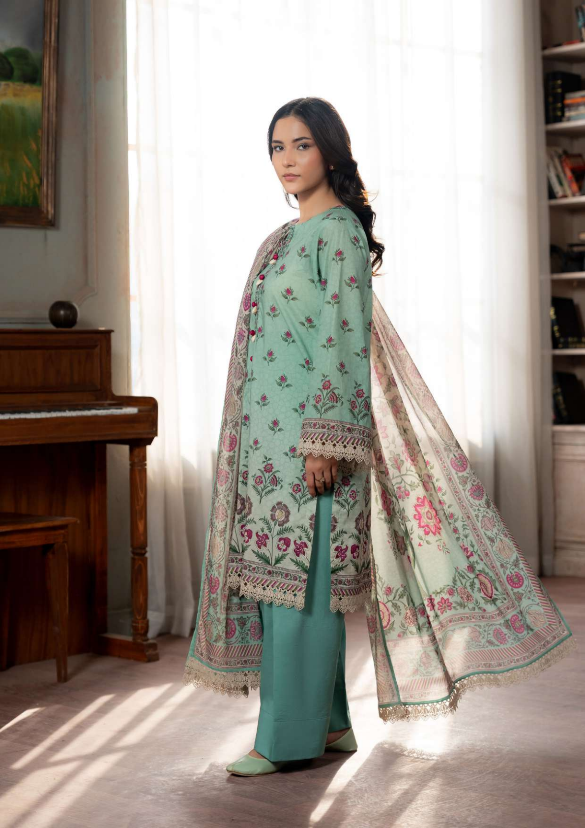ZELLBURY Unstitched Lawn Collection 2026 Design # WUS26X30684