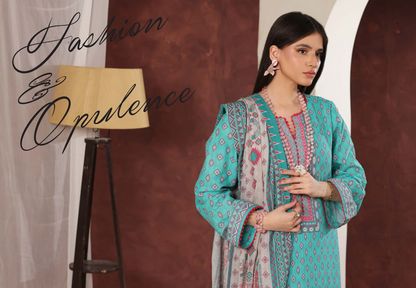 Izhan Magic Premium Digital Printed 3PC Lawn Unstitched Collection Vol.03 - D B0301-03