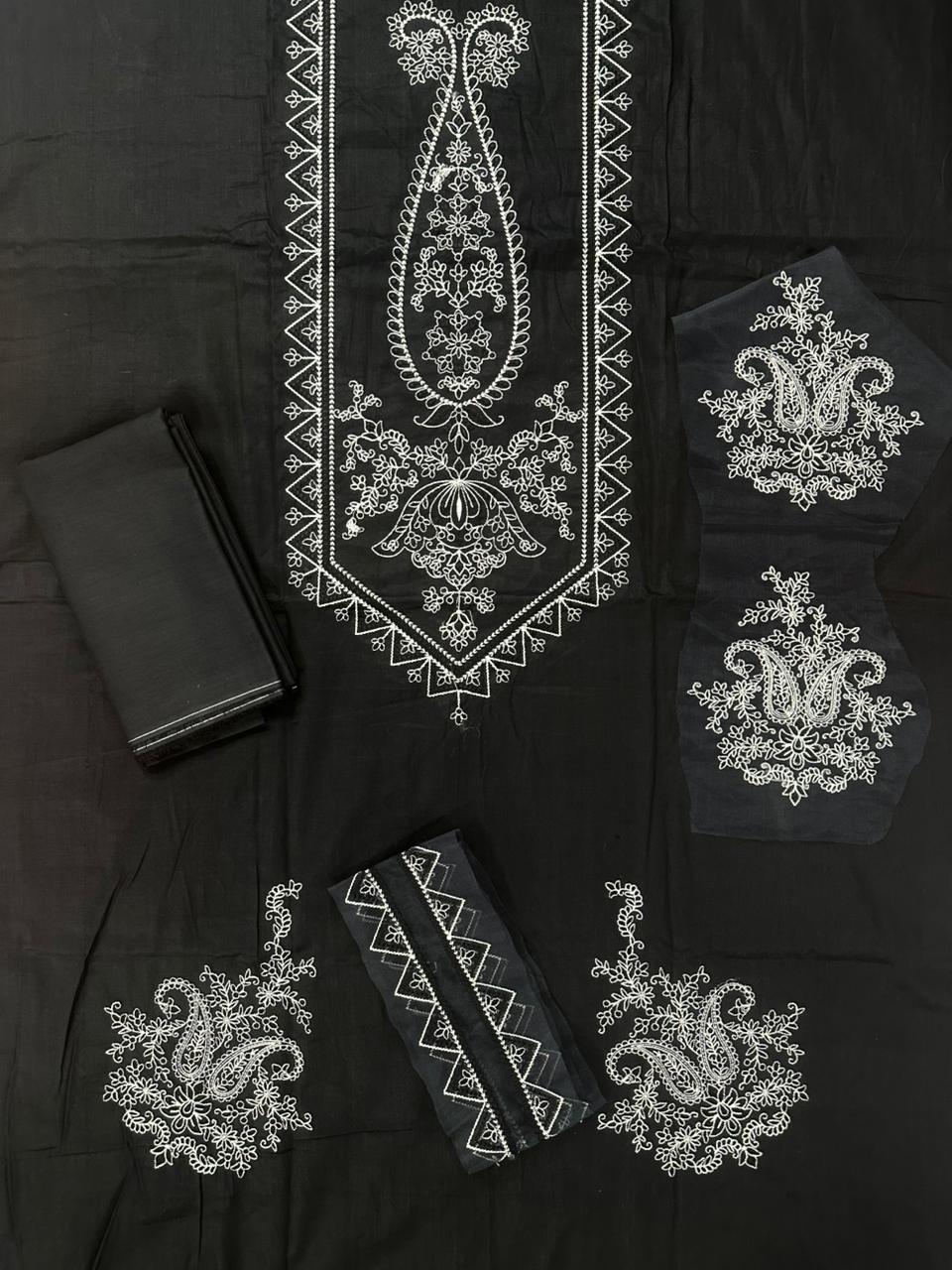 SALITEX 2PC EMBROIDERED UNSTITCHED LAWN COLLECTION BLACK