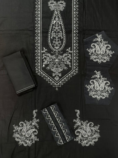 SALITEX 2PC EMBROIDERED UNSTITCHED LAWN COLLECTION BLACK