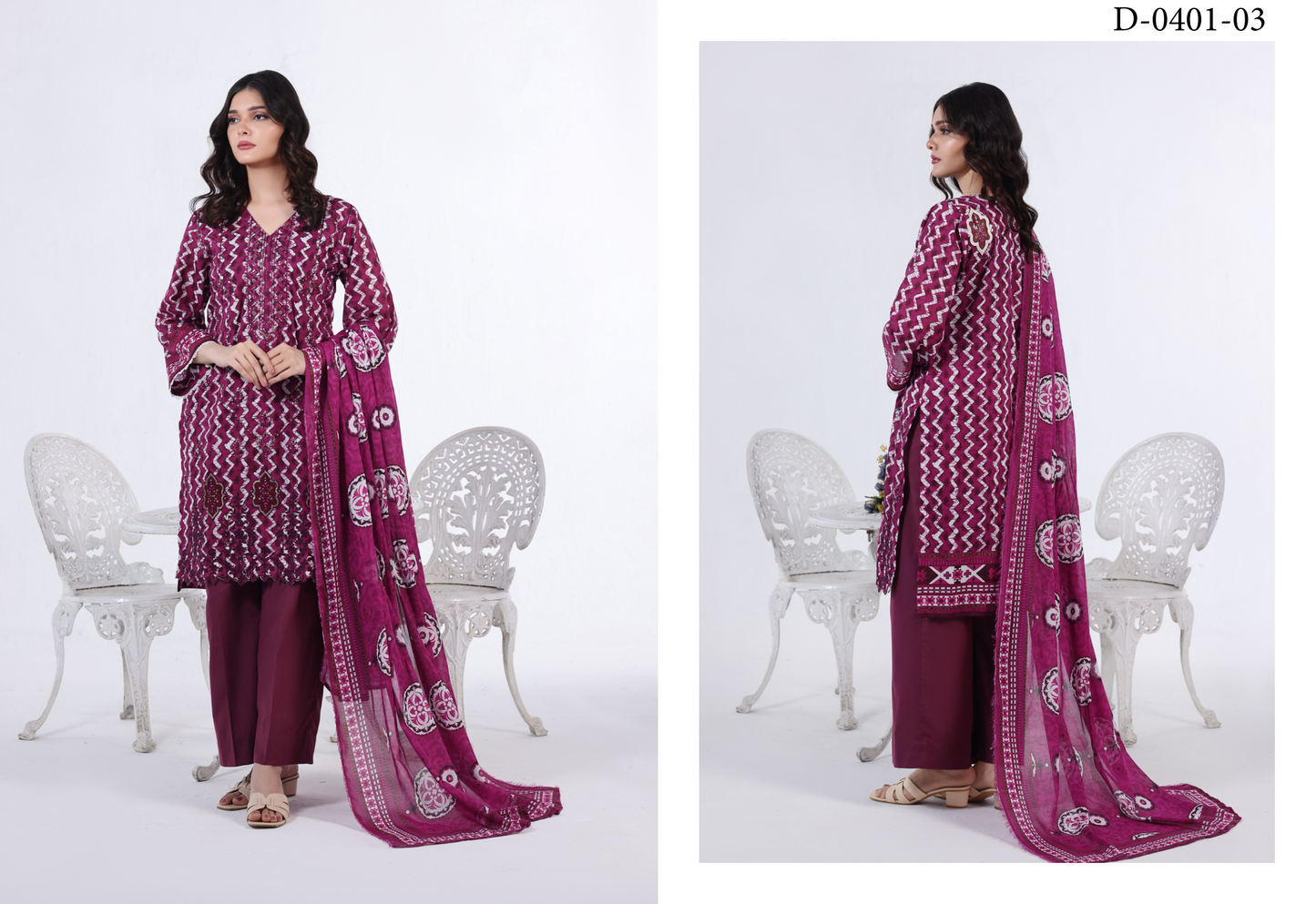 Luxury Summer Collection 
APPLIQUE KARI BY MOOSAJEE Design# D-0401-03