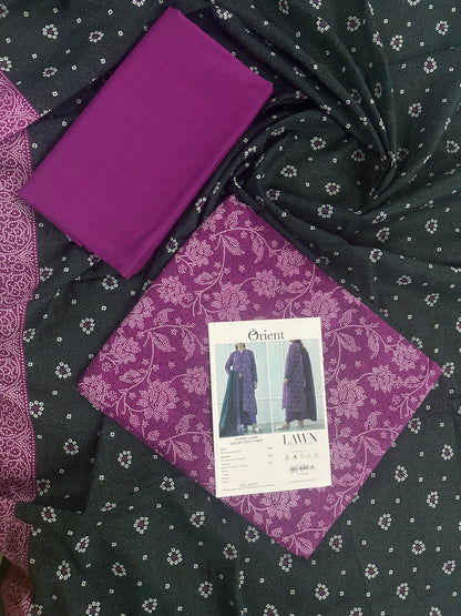✨ORIENT 100% ORIGINAL Unstitched Lawn 3 Piece✨ Design # OTL-20375