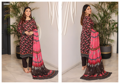 JAWED ARTS ZEBTAN –  3PC UNSTITCHED SUIT Design: 10