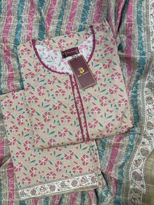 Bin Saeed Skin Stitched 3Pcs