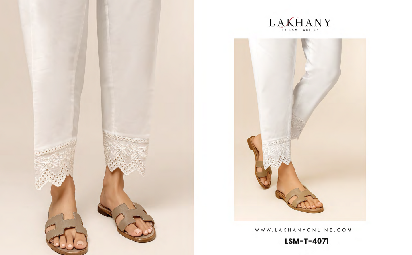Lakhany 100 % Stitched Bottom in White 🤍