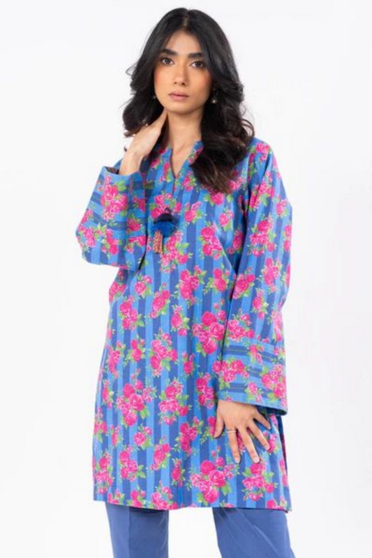 Alkaram Blue Pink Khaddar 2Pcs