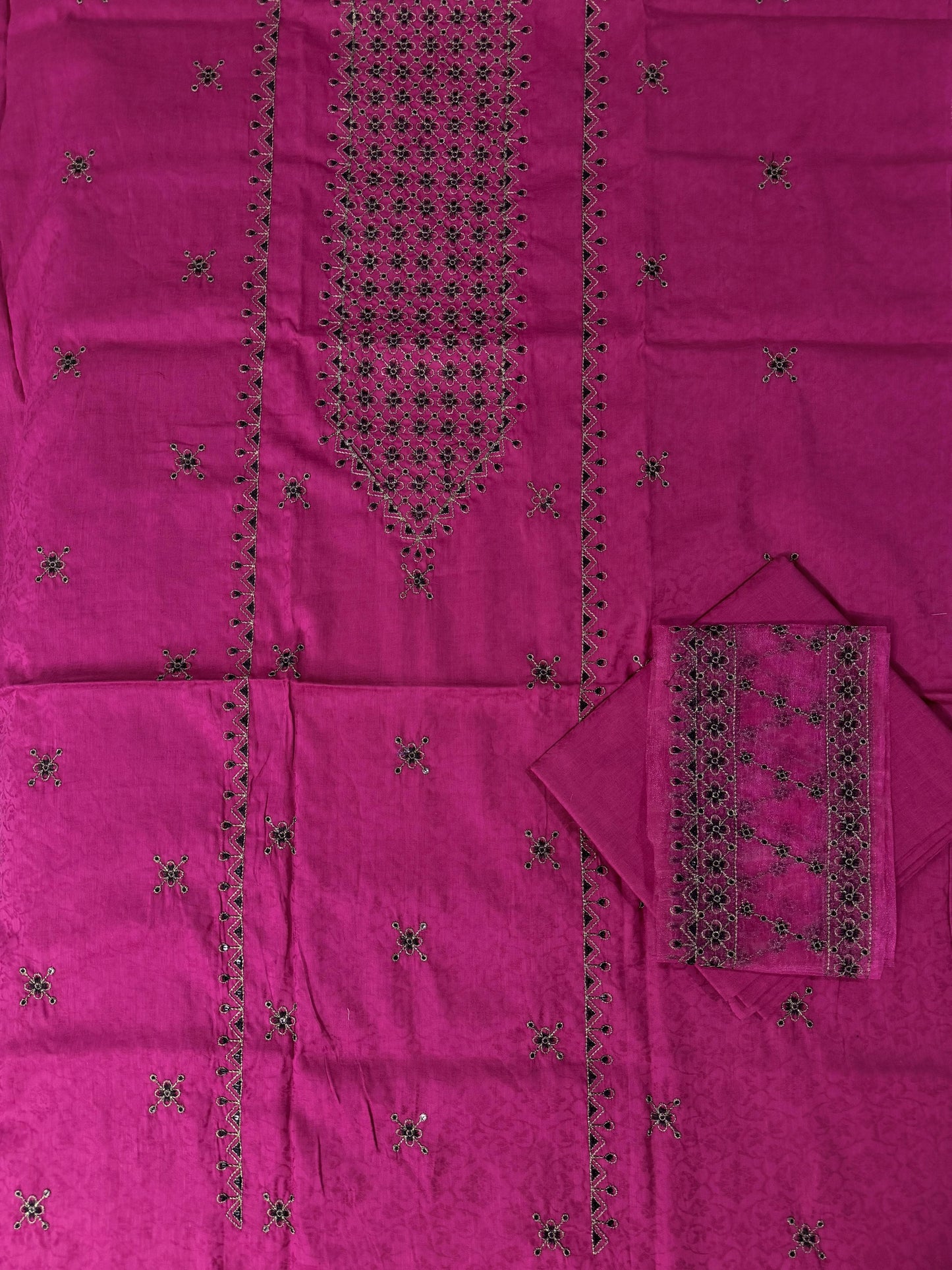 🩵 Saqafat DARK Blue– 100% Original 2PC Embroidered Unstitched Lawn 🌸Vol - 2