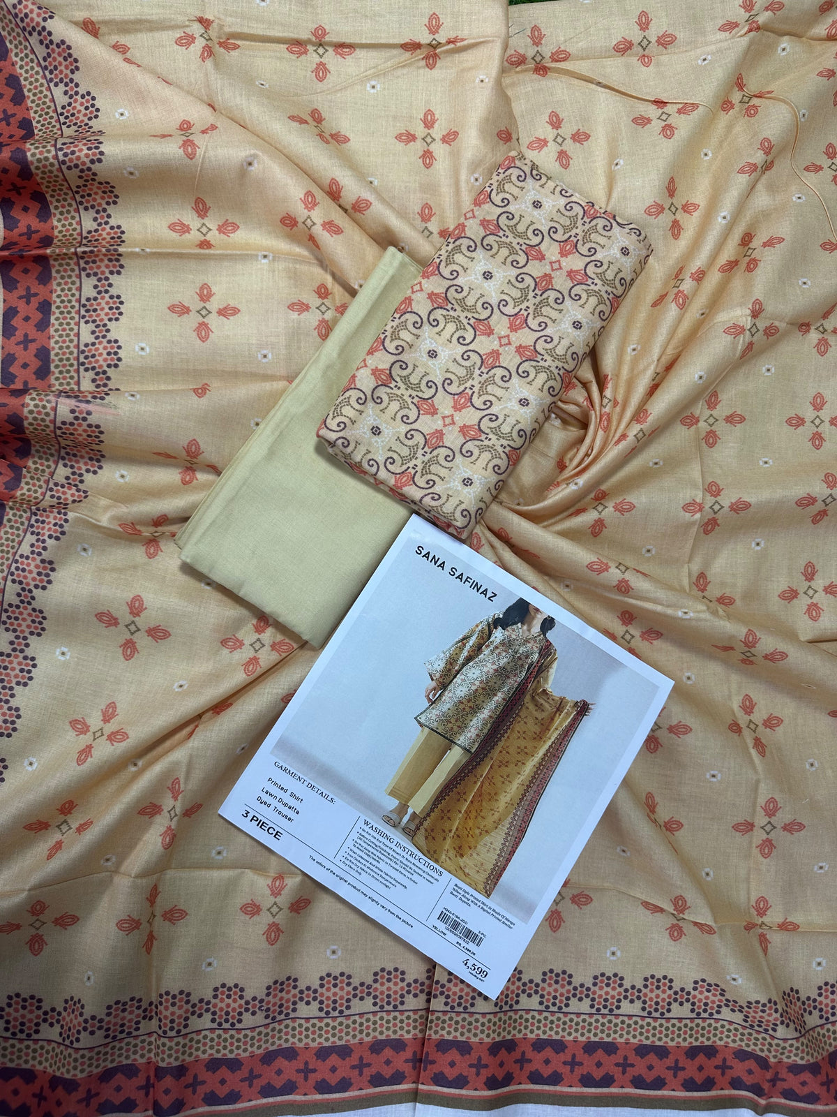 Sana Safinaz Mustard Printed 3Pcs