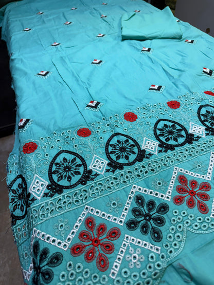 Saqafat Blue– 100% Original 2PC Embroidered Unstitched Lawn