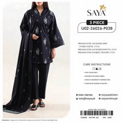 Saya Unstitched Jacquard 100% Original Cotton 3 PCs Suit In WHOLESALE PRICE 💯✨