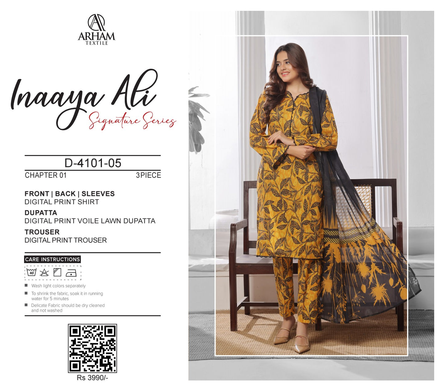 Inaaya Ali By ARHAM TEXTILE 3P