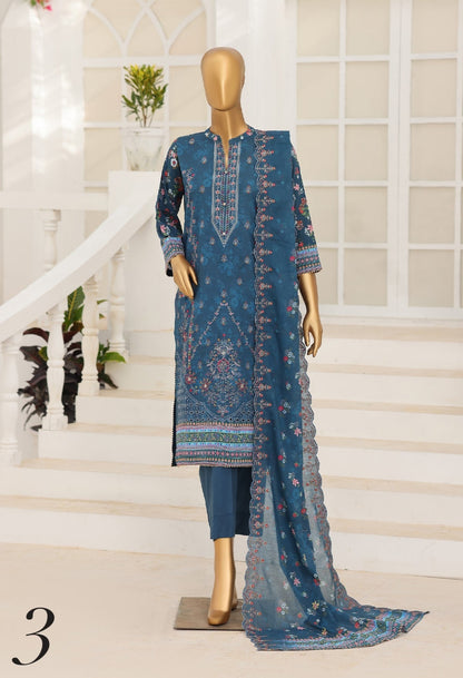 MTF – FITRUS 3pcs Unstitched Embroidery Collection