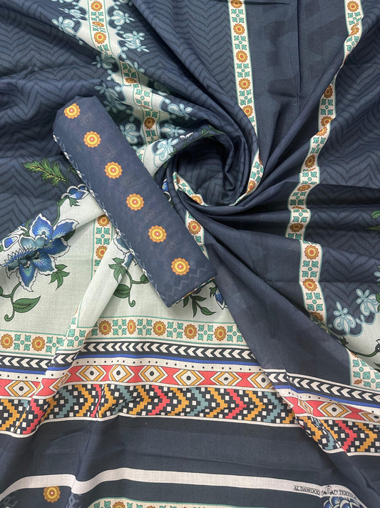 Al Dawood Textile D#13 (S+T) Unstitched Printed Cordset Collection