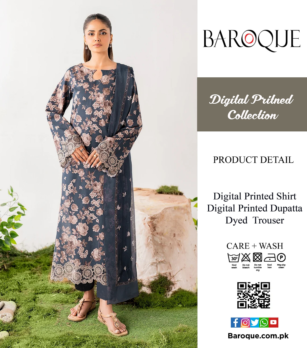 BARØQUE LAWN COPY 3 PIECE
