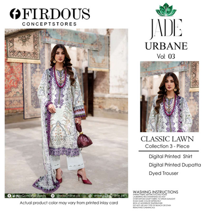 FIRDOUS JADE White 3-Piece