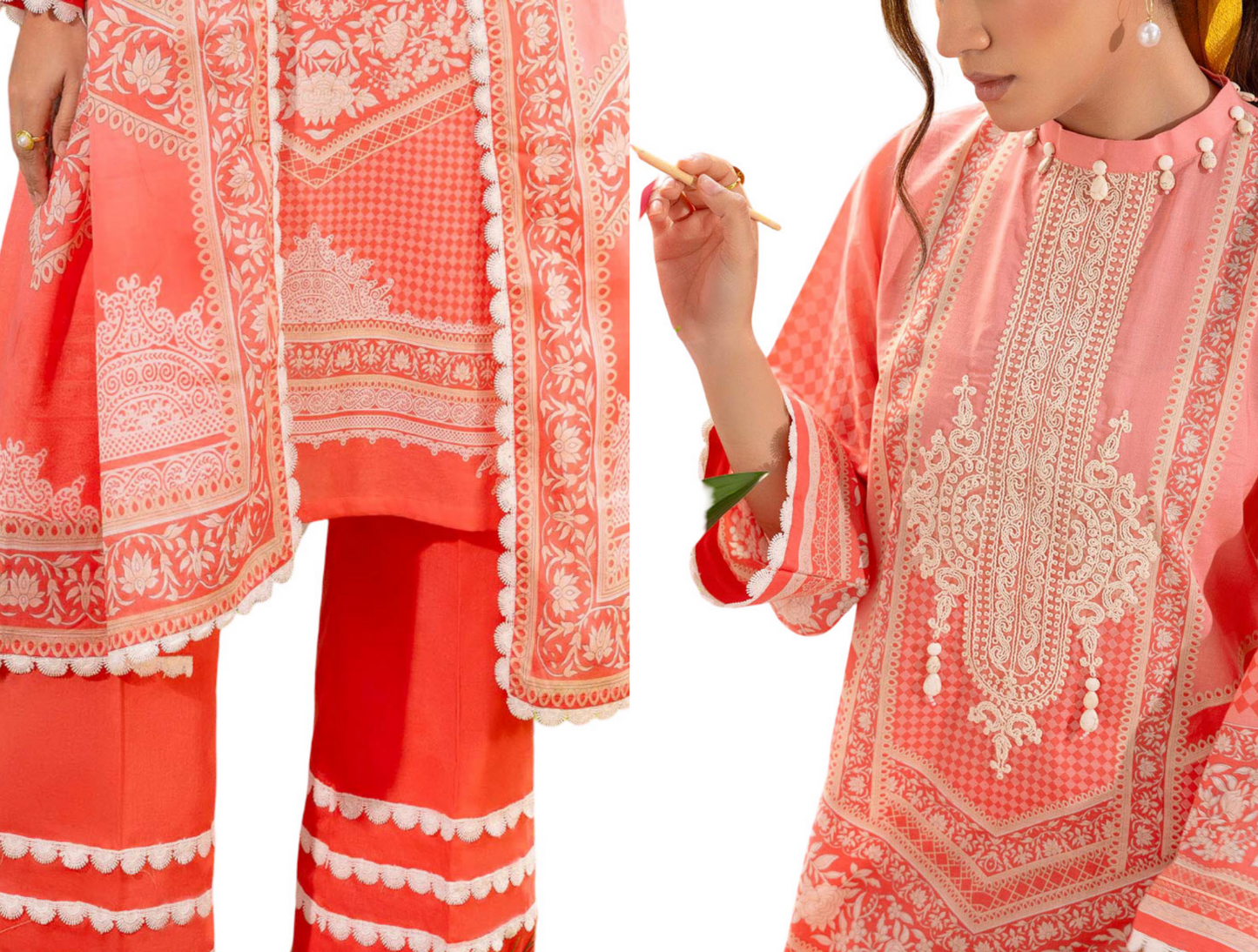 RUQAYYAHS – Digital Printed Embroidered Lawn Collection 2026 Design # 04