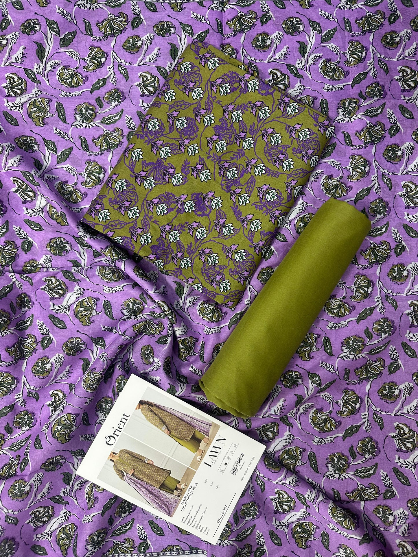 ✨ORIENT 100% ORIGINAL Unstitched Lawn 3 Piece✨ Design #OTL-25-507