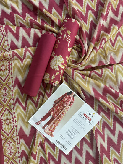 Saya D.C:- U01-25224-05AR - 3 Pcs Printed Lawn