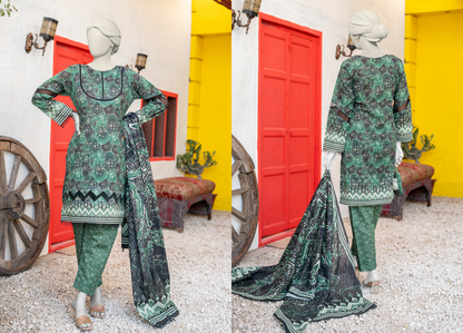 HAYA Fresh Arrival – Digital Printed MEKO Lawn 3PC Collection Design# 3
